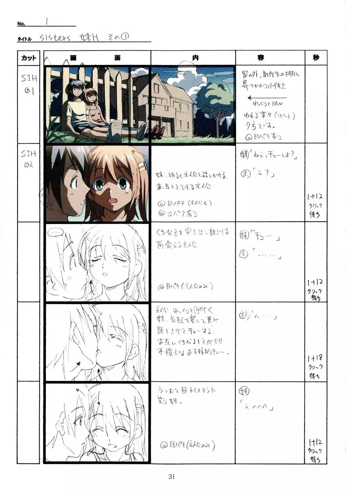 SISTERS -Natsu no Saigo no Hi- H Scene All Part Storyboard